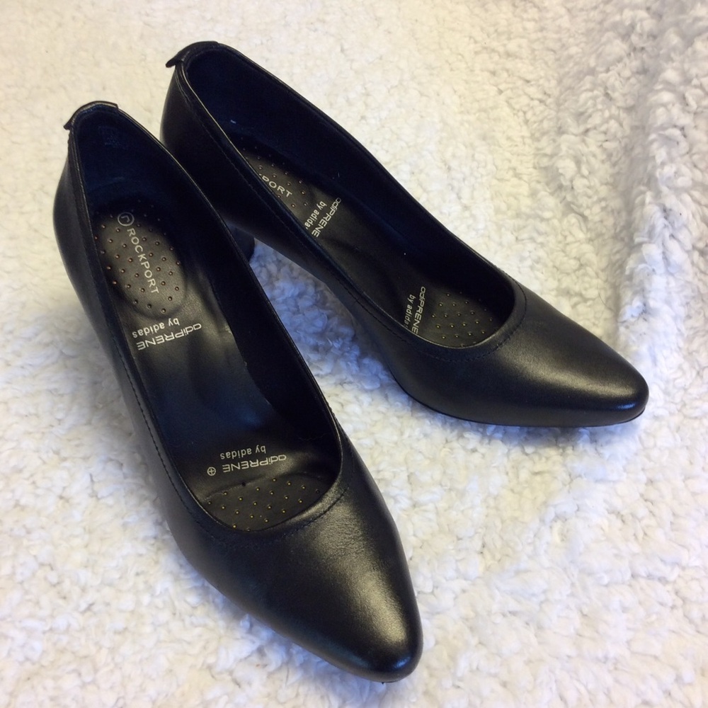 ROCKPORT Adiprene by Adidas Black Leather Pumps